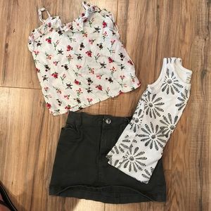 Girls bundle 2 shirts 1 skirt